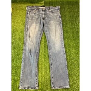 Abercrombie & Fitch Mens Straight Stretch Jeans 38x34 Medium Wash Blue